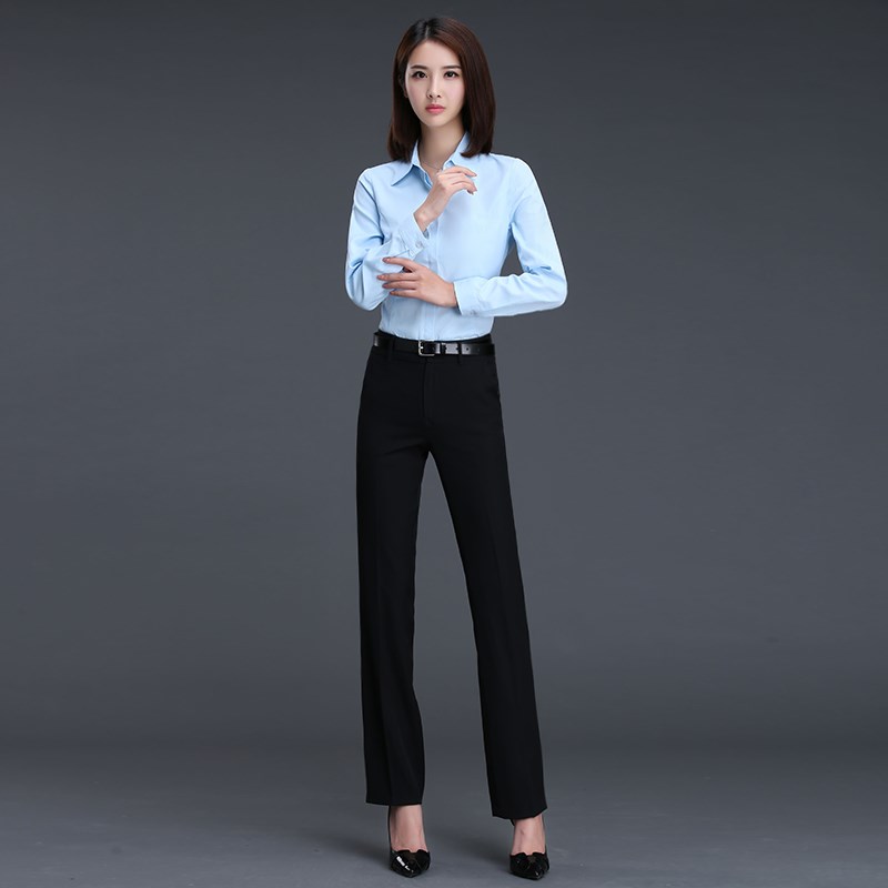 西裤女职业装新款秋冬中腰西装裤黑色垂感直筒长裤气质显瘦工装裤