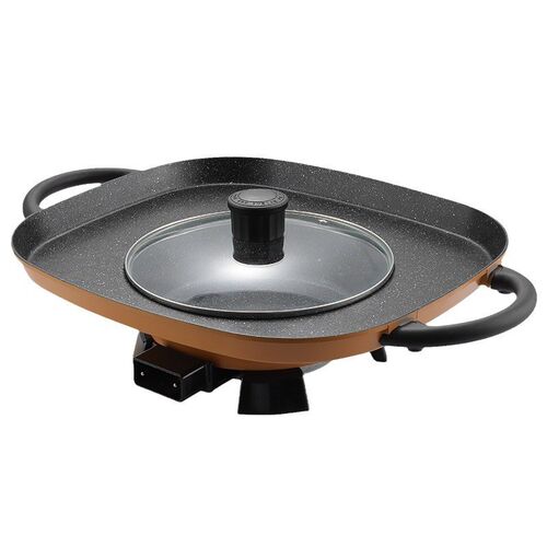 电烙锅贵州插电新款不粘多功能家用烧烤火锅一体油炸洋芋专用煎锅