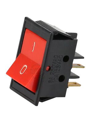 船型开关砂轮机台钻开关红色不带灯6A 220V HJ3-10/2面板40*26mm