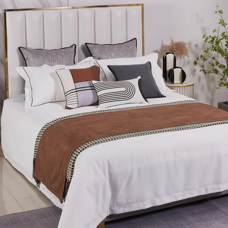 展厅样板间 家具配套床品 轻奢意式港式 简约软装床品多件套 几何