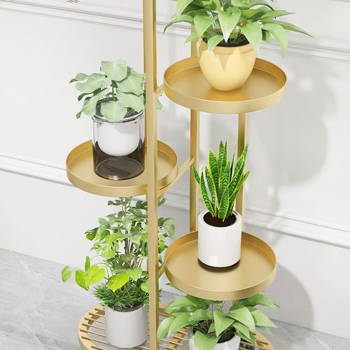 轻奢多层花架子落地式客厅阳台铁艺花盆托架置物架可移动绿植物架