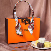 2023年中秋月饼包装 橙色冰皮蛋黄酥盒子空盒纸袋礼品盒 盒6粒8粒装