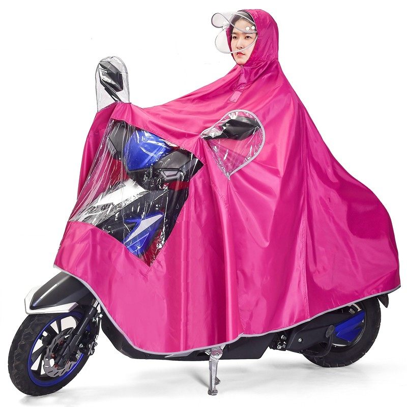 电动车雨衣摩托车双人雨衣尼龙绸双人加大大帽檐雨衣双人雨衣雨披
