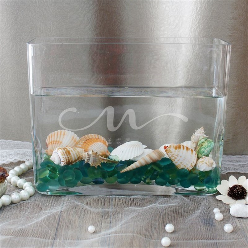 透明玻璃金鱼缸长方形玻璃鱼缸生态鱼缸迷你鱼缸水族箱小金鱼缸