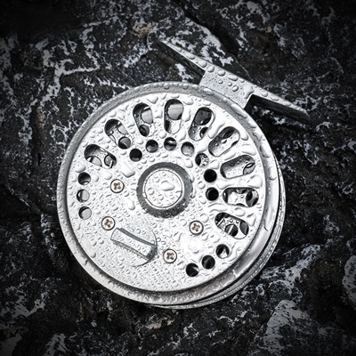 复古CNC机加工飞钓轮经典飞蝇钓渔轮带声音精雕左右手互换