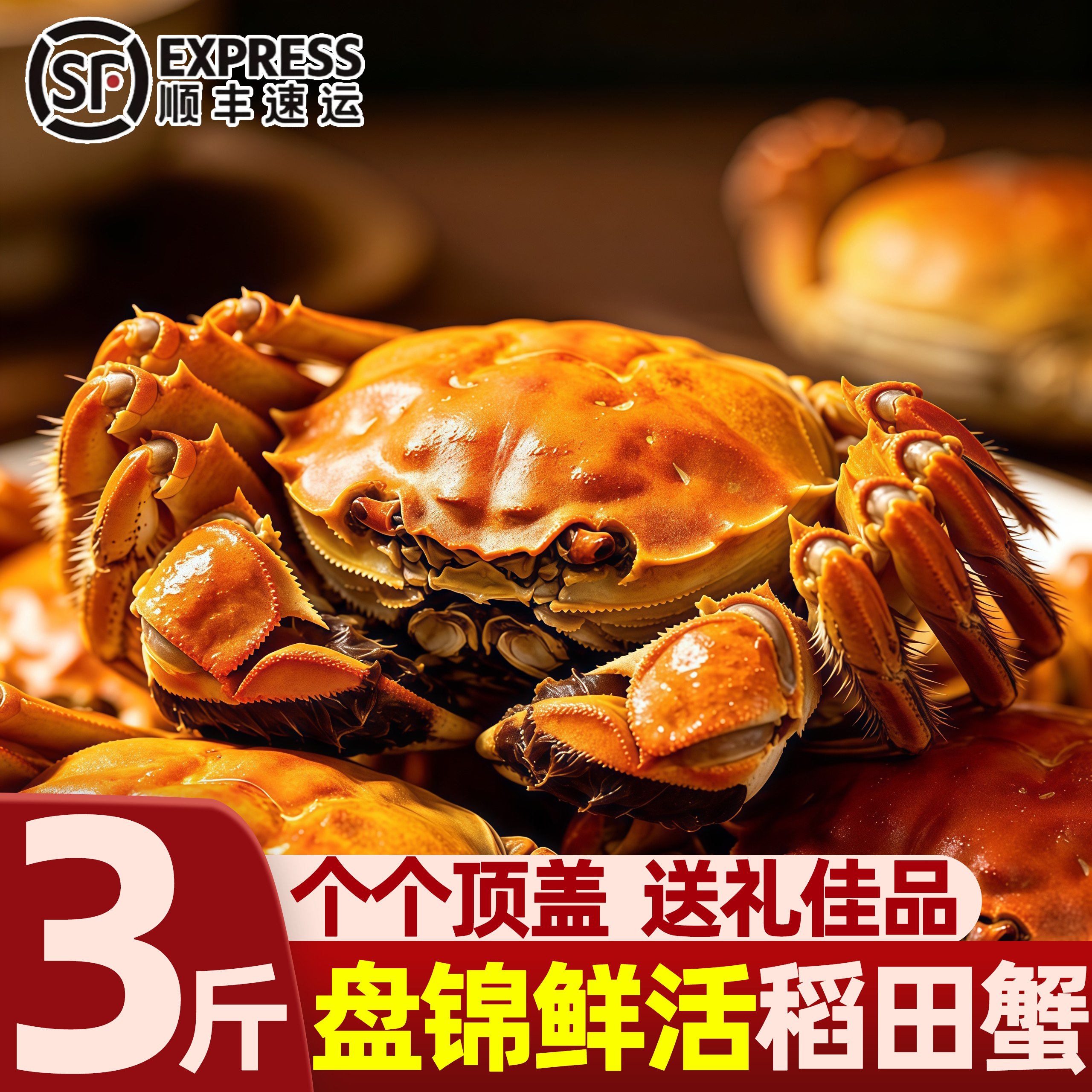 盘锦鲜活河蟹现抓顺丰到家