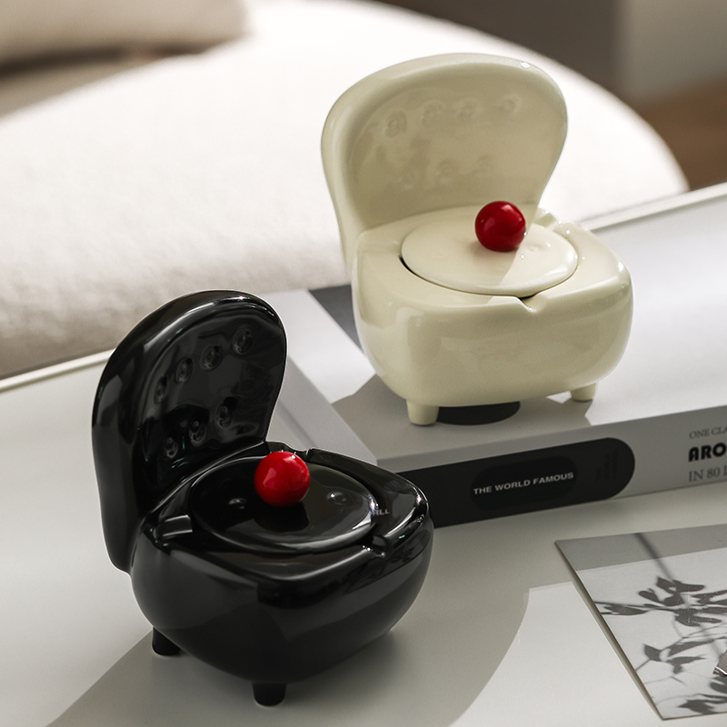 速发轻奢烟灰缸家用防飞灰次厅高端大气上档客创意办高室烟缸公级