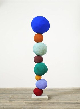 速发创意彩色石头客璃钢创意景观摆件外塑户雕玻厅商场摆件可换色