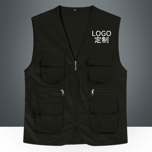 速发多口地马甲印lo工o工作服志愿者施g义工工袋摄影宣传活动广告