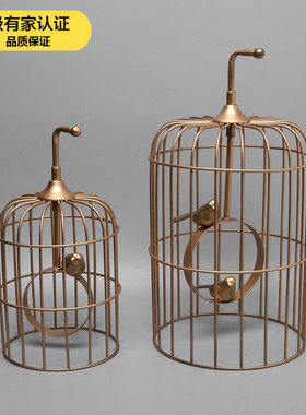 速发欧式家装饰品鸟笼摆关铁艺玄品办公室装饰品创意样板房工艺件