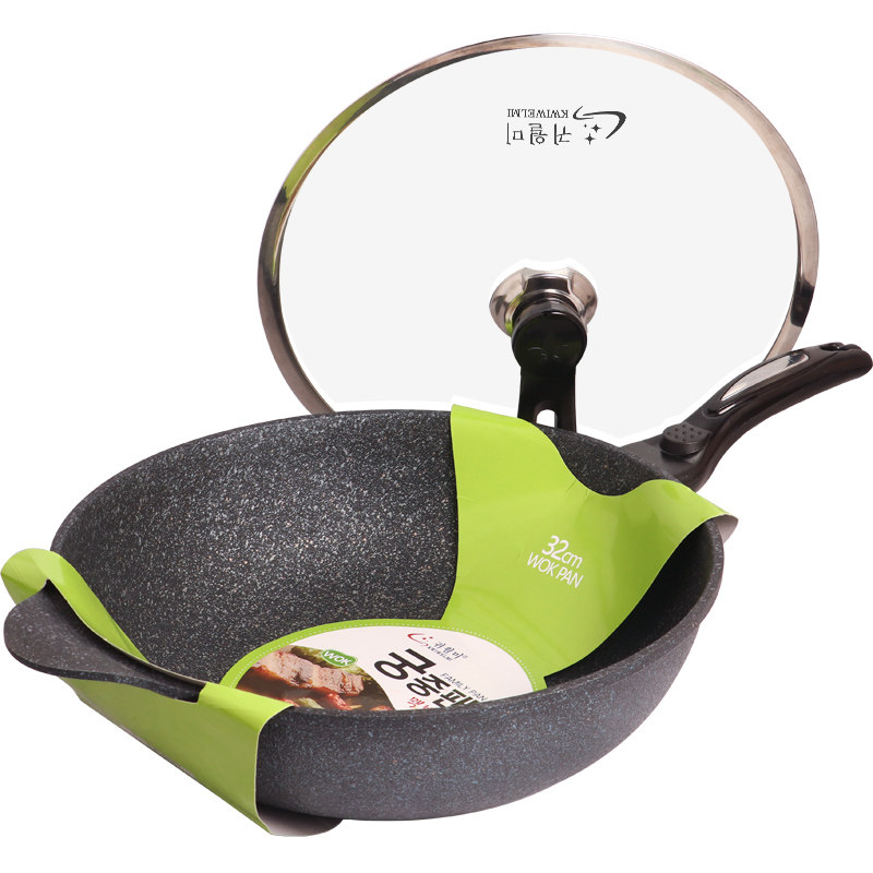 韩国麦饭石不粘炒锅麦饭石锅电磁炉煤气灶专用煎炒两用家用平底小