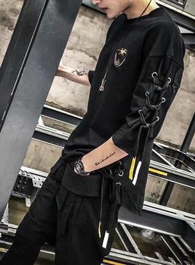 Idopy Korean Fashion Mens Sreet Style Lace Punk Gothic Pull