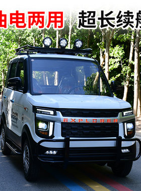 极速电动汽车四轮家用女士新能源油电两用成人全封闭小型电瓶轿车