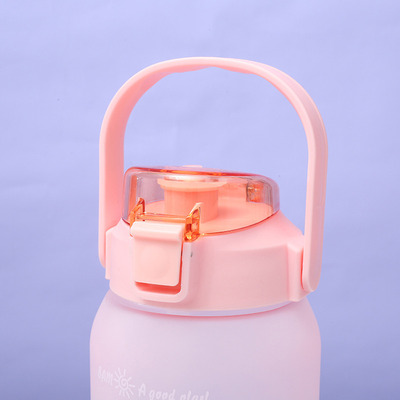 1500ml Large Capacity Water Bottle Straw Cup Gradient Color