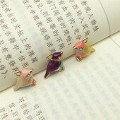 17mm Cute MRHUANG pack enamel Bird 10pcs Charms Connec