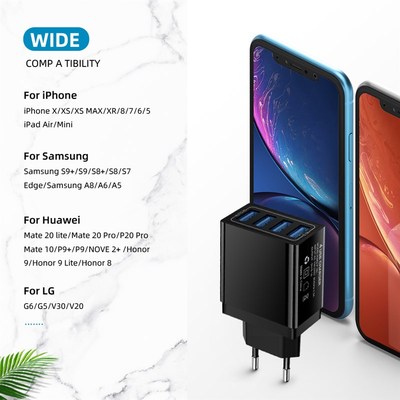 Universal 4 USB Travel Mobile Phone Charger Adapter For iPho