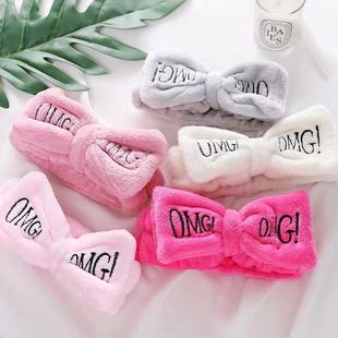 Coral Fleece Women OMG For Letter Hairbands Wholesale Bow