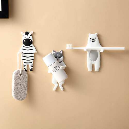 极速Hole free cute animal hook multifunctional door back key