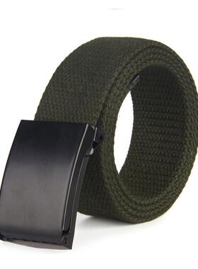 Fashion New Unisex Belt Black Alloy Buckle Solid Color  Belt
