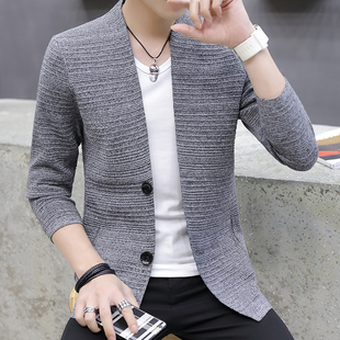 HOO  2022 knitting cardigan male v-neck outer wear in the sp