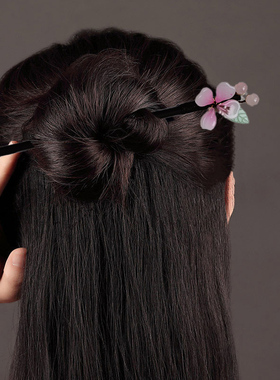 Wodden Hair Sticks Peach Blossom Chinese Hair Accessories Fo