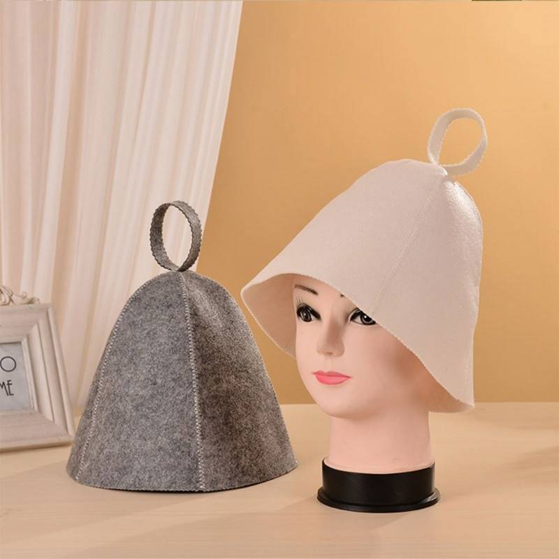 Wool Felt Sauna Hat Wall Hangable Reusable Showering for