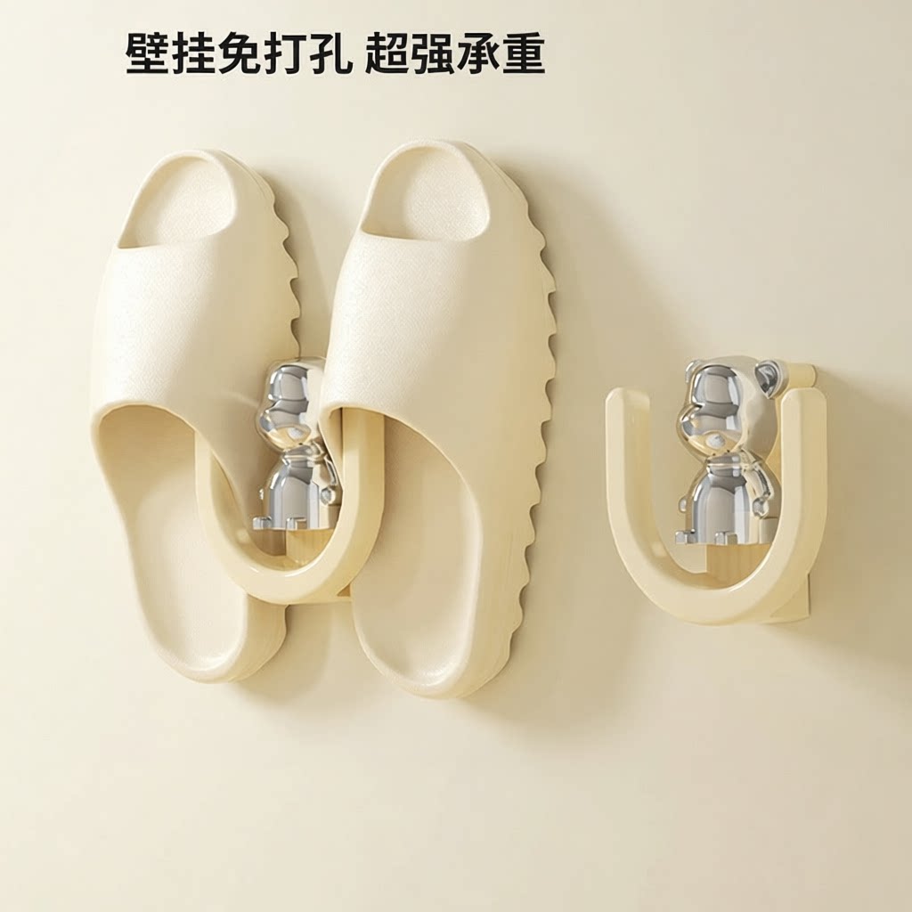 浴室拖鞋架免打孔壁挂墙上收纳挂图片
