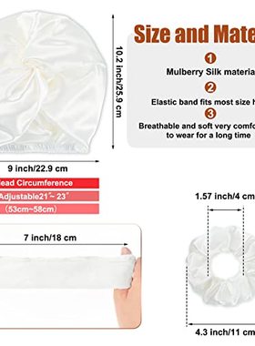 6 Pieces Silk Bonnet Silk Hair Wrap for Sleeping and Natural