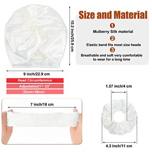 6 Pieces Silk Bonnet Silk Hair Wrap for Sleeping and Natural