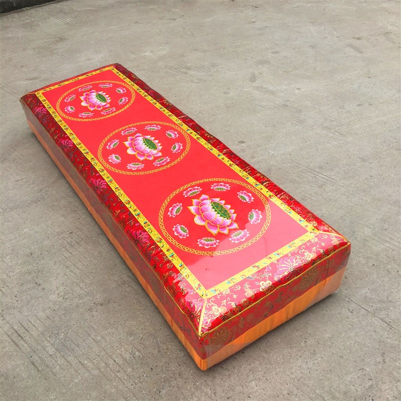 好货拜垫 三人位跪拜垫 莲花实木拜佛垫 莲花跪垫 寺院三人位跪