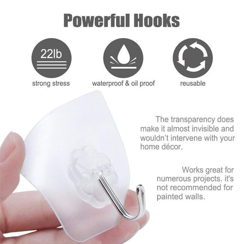 24Pcs Strong Transparent Suction Cup Sucker Wall Hooks Hang