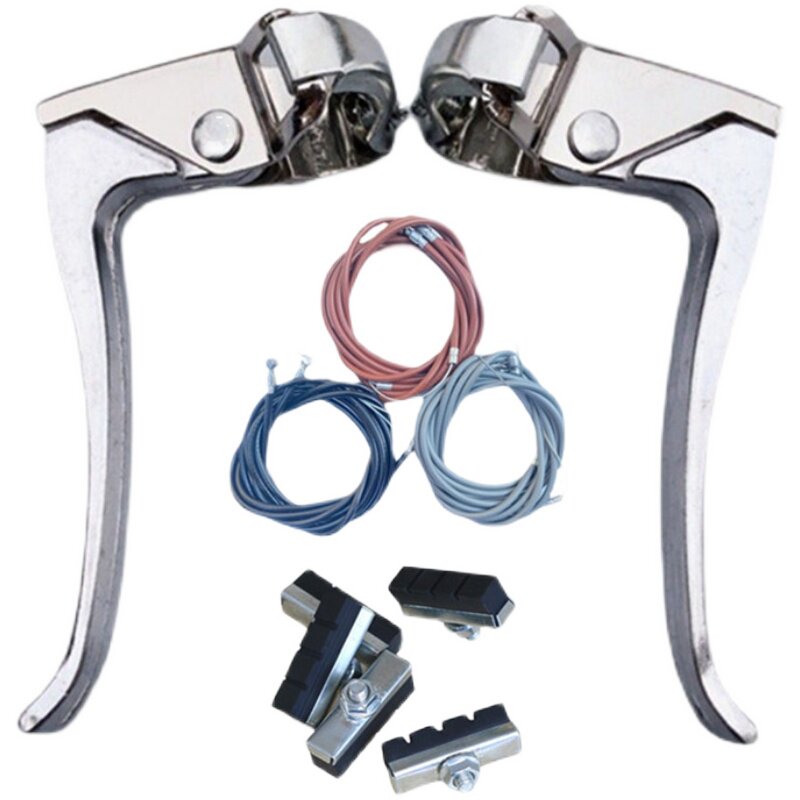 通用自行车闸把刹把全金属刹车把手柄闸线刹车皮把套单车全套配件