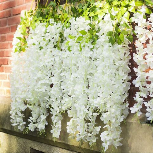 好货12Pcs 45inch Artificial Wisteria Flowers Fake Wisteria V