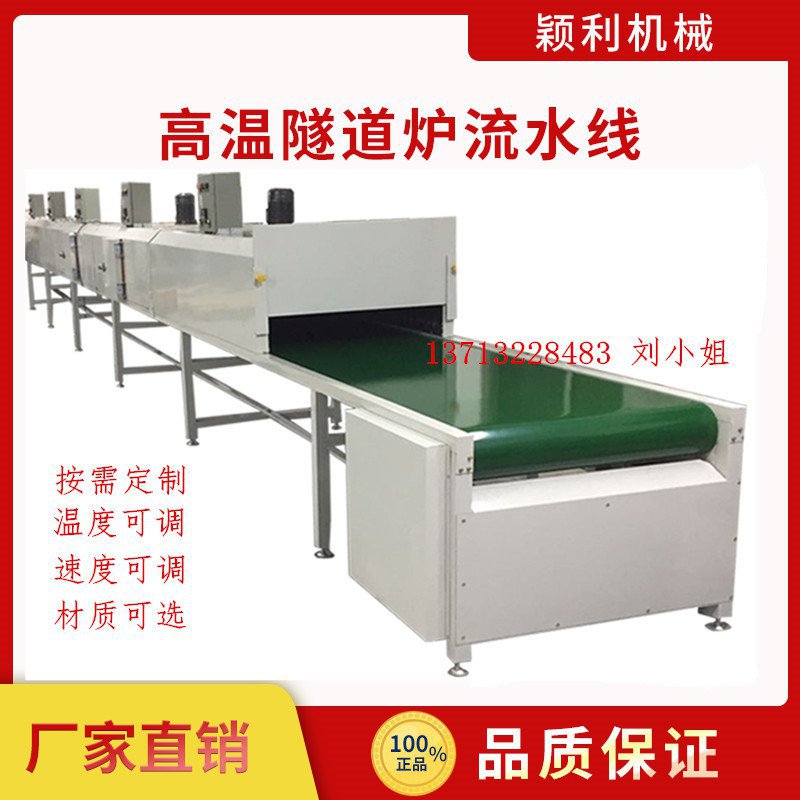 电热隧道炉烘干线高温烘道流水线丝印喷油线铁佛龙网带烤炉输送机