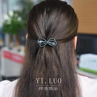 小号半扎发夹蝴蝶结发夹后脑勺女韩国一字夹横夹发夹马尾夹弹簧发