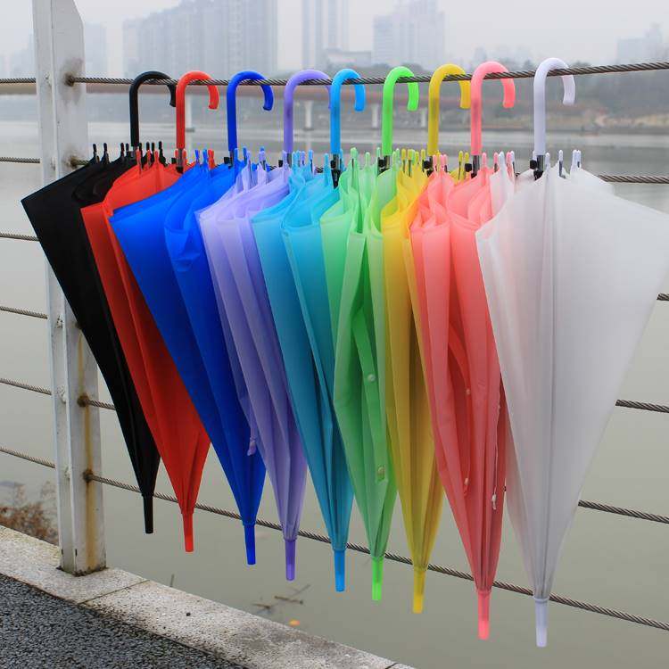 塑料伞透明伞磨砂伞晴雨伞纯色雨伞糖果色绘画伞装饰伞定制广告伞