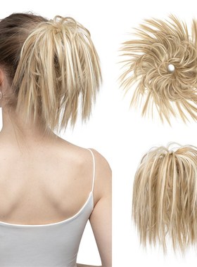 Synthetic Fake Hair Messy Bun Chignon Elastic Flexible Band