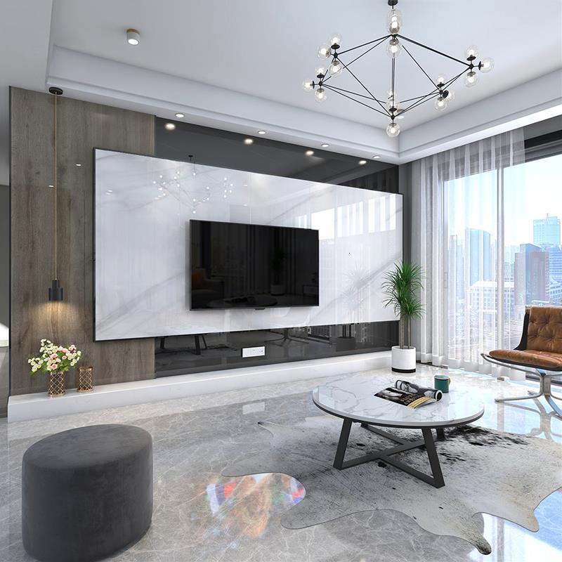 简约背景墙瓷砖现代微晶石大理石客厅影视墙电视轻奢悬空