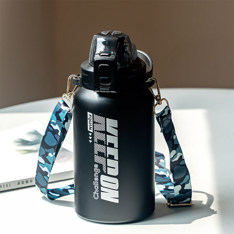 保温杯大容量1000ml可携式316不锈钢吸管水杯男款学生女生运动杯