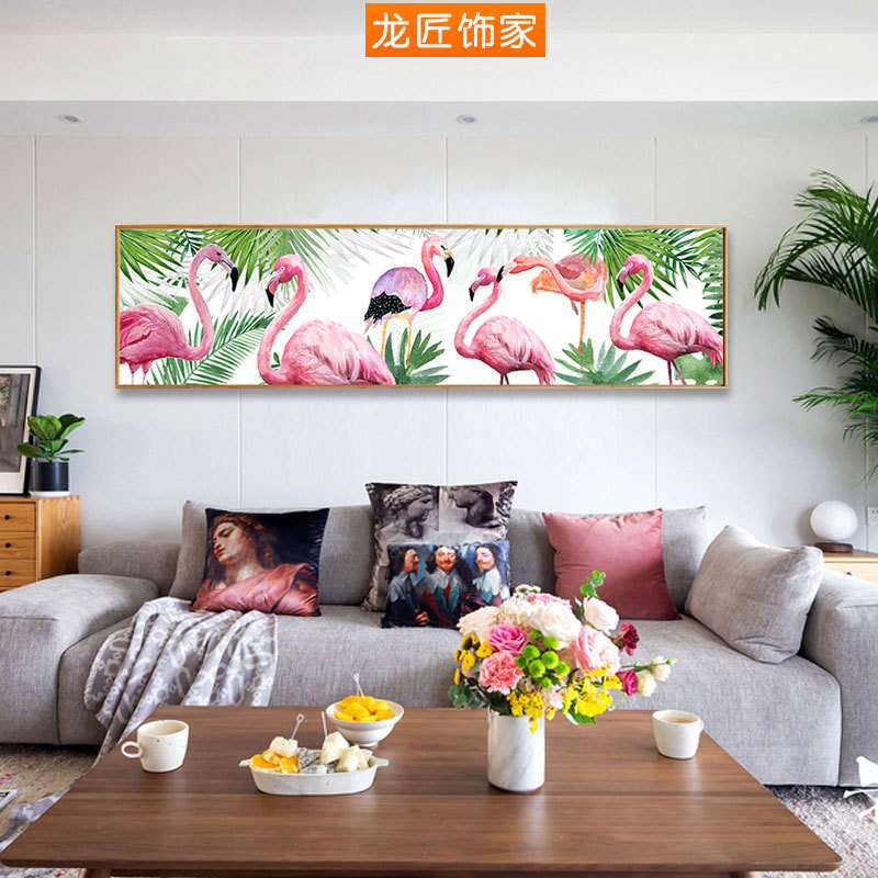 新品风格装饰画客厅卧室大气植物壁画后现代麋鹿轻奢酒店床头挂画图片