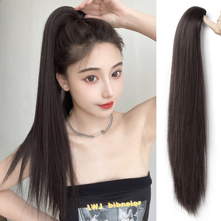 抓夹马尾假发女长发自然高马尾仿真发假发辫子网红新款直发假马尾