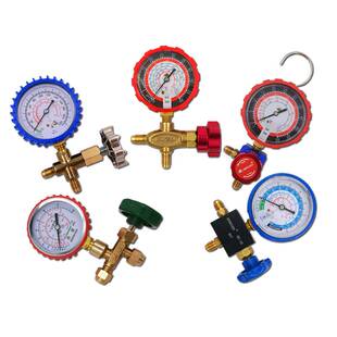 空调雪种压力表一套家用充加氟单表头三通阀r600a工具410冷媒134a