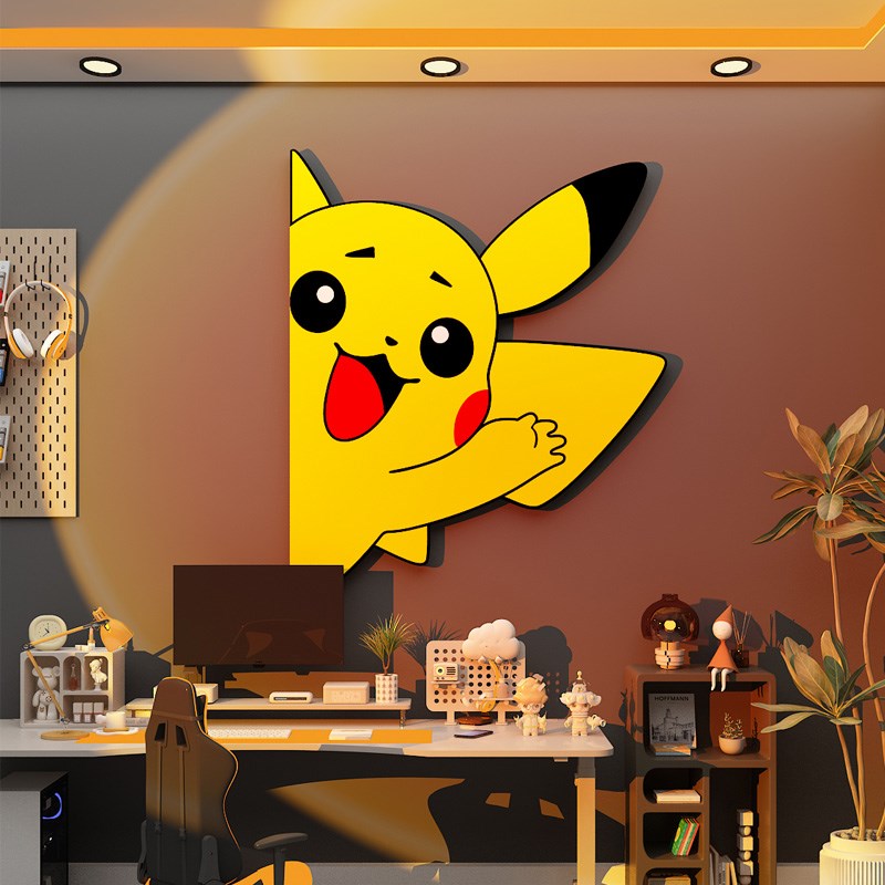 极速宝可梦耿鬼电竞脑屋房间布置男孩儿童区卧室墙面装饰改造贴纸