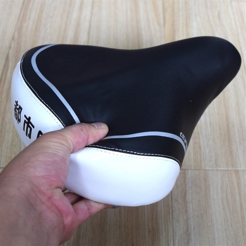自行车座锂电电动车鞍座加宽加大舒适防水坐垫弹簧减震铁壳都市风