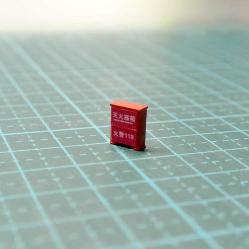 1:64消防灭火器箱车模场景配件街景地下停车位场模型缩微道具摆件