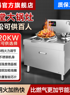 先科商用电磁炉15KW大锅灶学校食堂饭店炒菜凹面电磁炉25KW电热灶