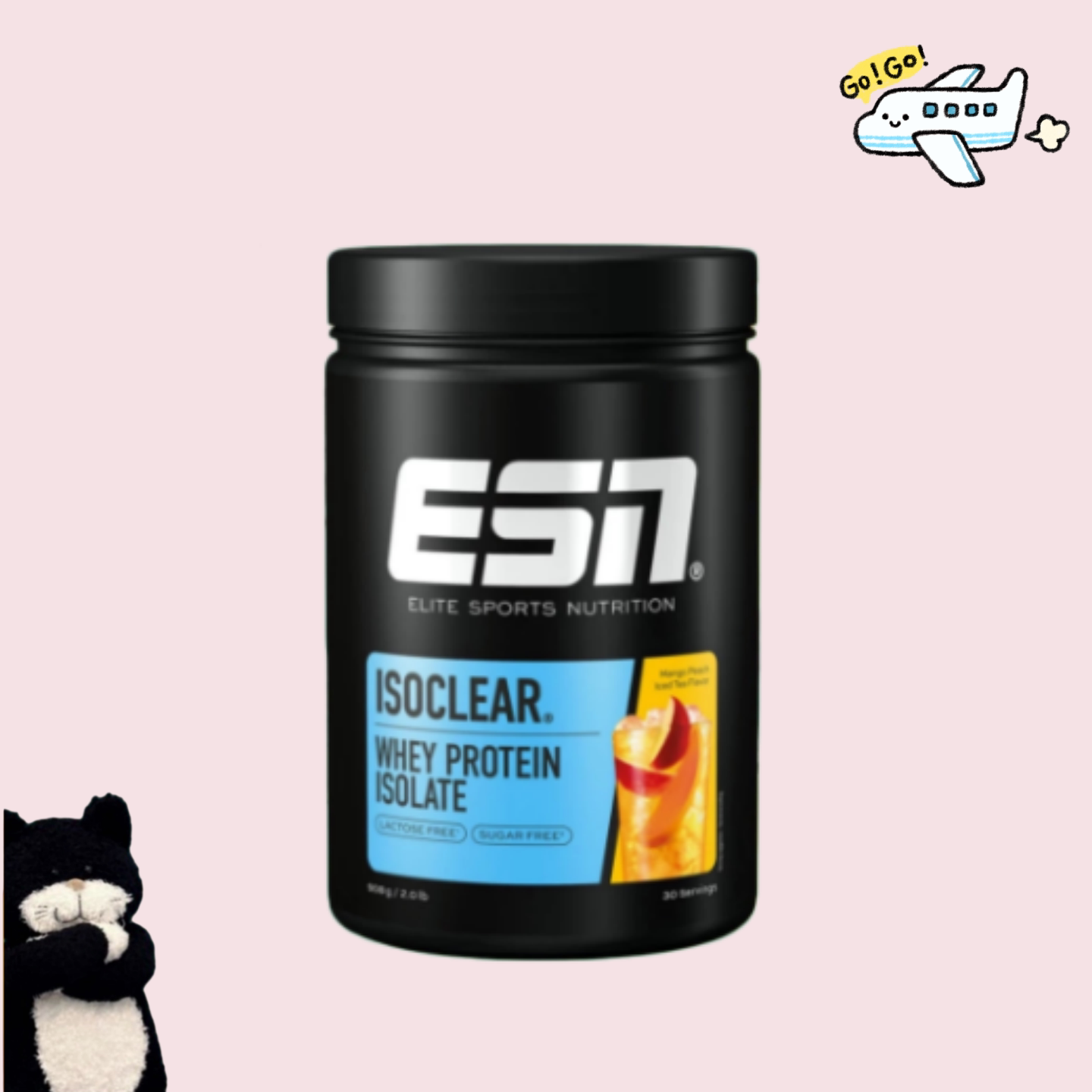 【满300包邮】德国直邮#ESN芒果蜜桃冰茶分离乳清蛋白粉908g