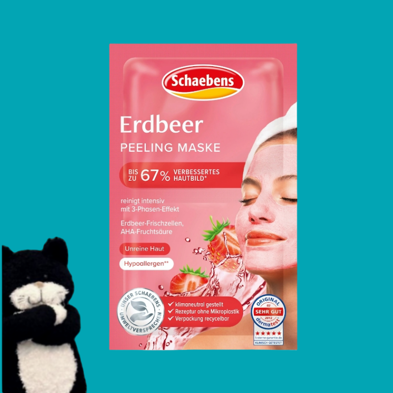 【满300包邮】#德国直邮#schaebens雪本诗草莓清洁面膜10片x2x6ml