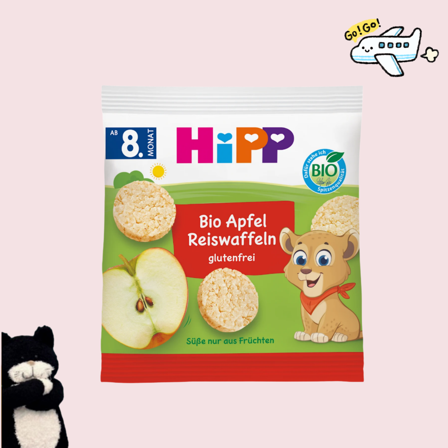 【满300包邮】德国直邮#hipp喜宝8个月+有机苹果磨牙米饼30g
