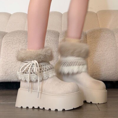 厚底增高加绒保暖雪地靴